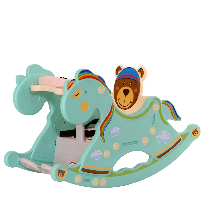 Baby Rocking Chair Music Trojan Rocking Horse Toy Children Rocking Horse Gift Wholesale Swinging Chair