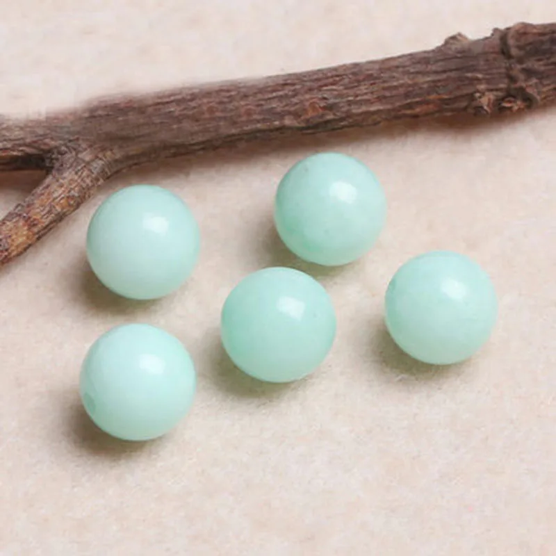 4A Natural Cyan Chalcedony Quartz Crystal Single Bead DIY Jewelry Making