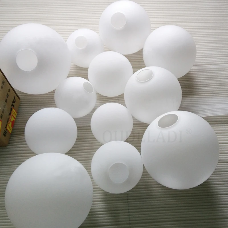 White Glass Lampshade Dia10/ 12/15cm 20cm 25cm high temperature explosion-proof non-deformation Round ball Light Cover Fitting