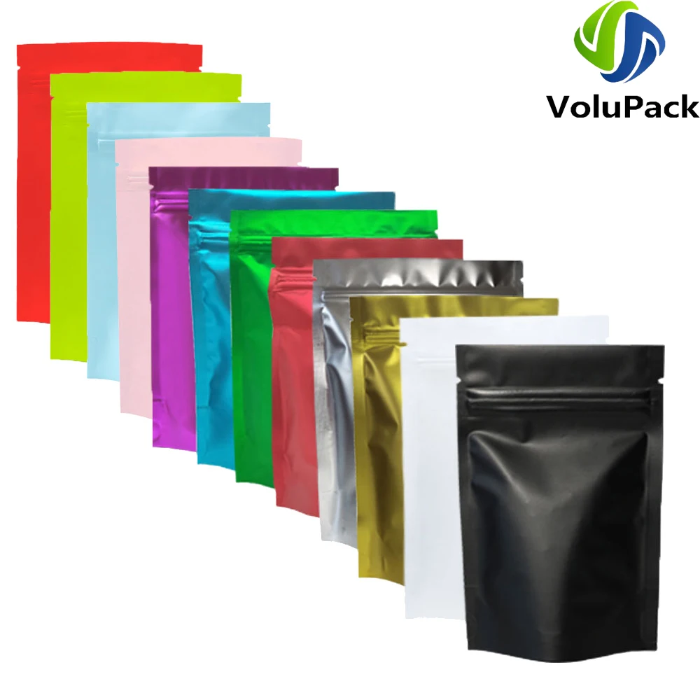 Zipper Coffee Packaging Storage Heat Sealing Stand Up Zip Lock Pouches Eco Aluminum Foil Mylar Gift Organizer Bags