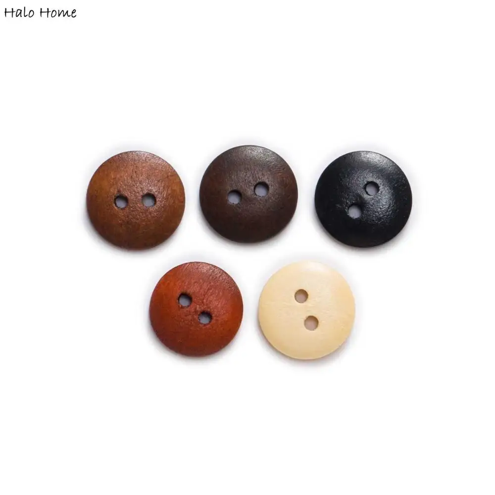 2 Hole Round Bread type Wooden Buttons Sewing Scrapbook Clothing Crafts Gift Sweaters Handwork Home DIY Accessories 10-25mm