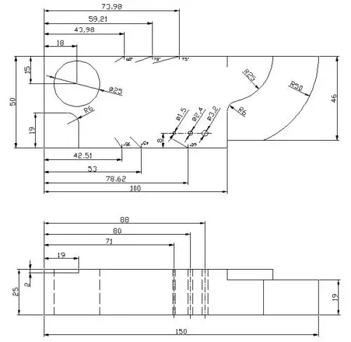 Mini IIW type  test block 1018 Steel Calibration Block