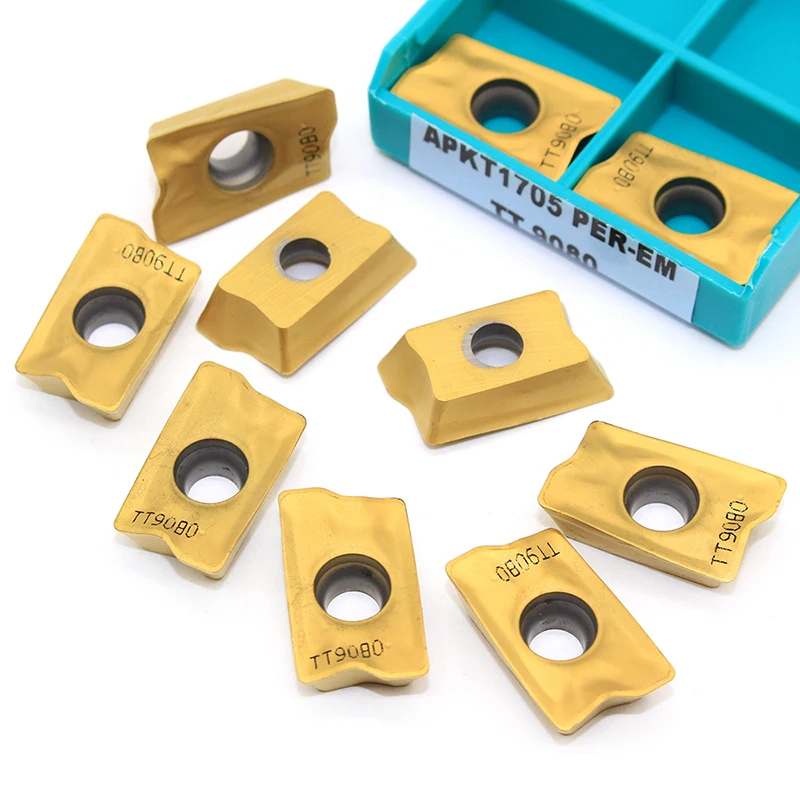 Herramientas de fresado de carburo APKT1705, 10 piezas, TT9080, APKT 1705, CNC