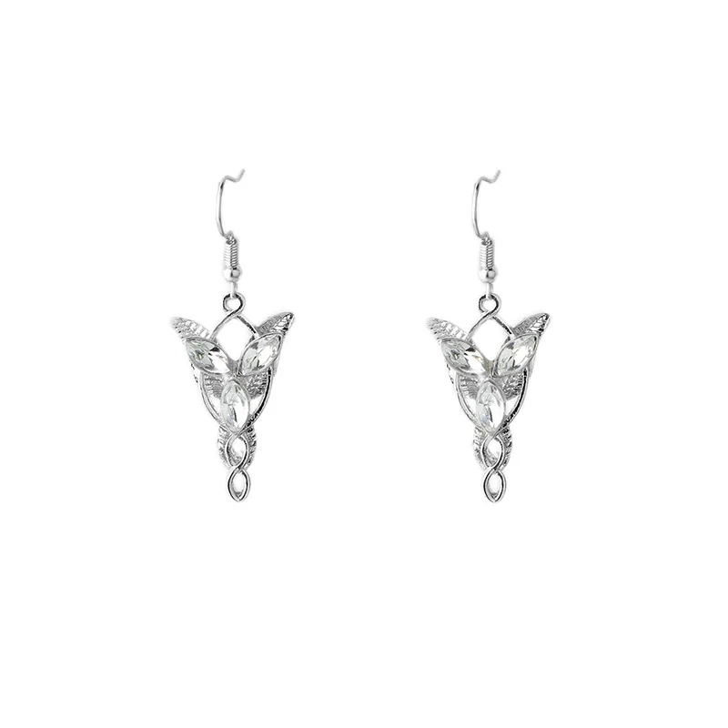 Arwen Evenstar Earrings Elfstone Elessar Aragorn Galadriel Elves Princess Cubic Zirconia Stone Pendant Jewelry Women men