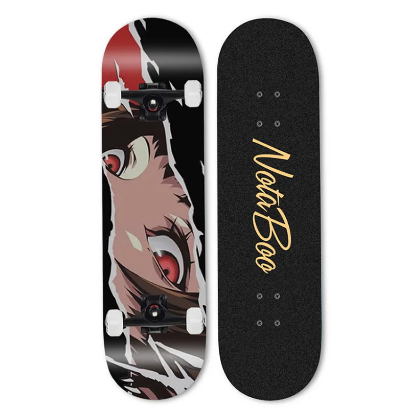 Skateboard Double Rocker 79cm Boys Girls Mini Longboard Complete Teenagers Skate Board Maple Deck With Bearings Wheels