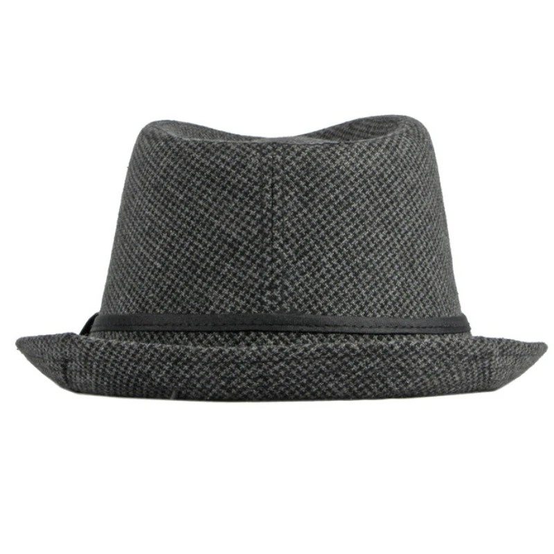 HT3956 2021 New Spring Autumn Hat Men Women Vintage Fedoras Retro Plaid Trilby Short Brim Fedora Hat Male Female Derby Jazz Hat