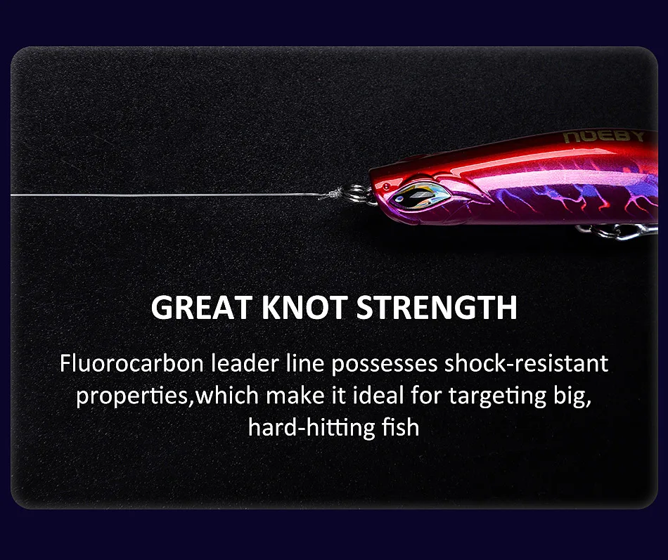 NOEBY Fluorocarbon Leader Line 4-32lb 100m 150m Invisible Abrasion Resistant Fishing Leader