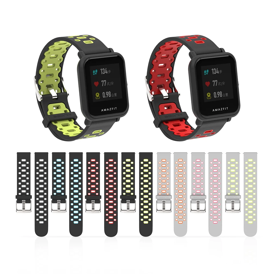 สายรัดข้อมือสำหรับ Amazfit Bip S Smartwatch 20มม.นาฬิกาซิลิโคนสร้อยข้อมือ Protector สำหรับ Amazfit Bip S lite