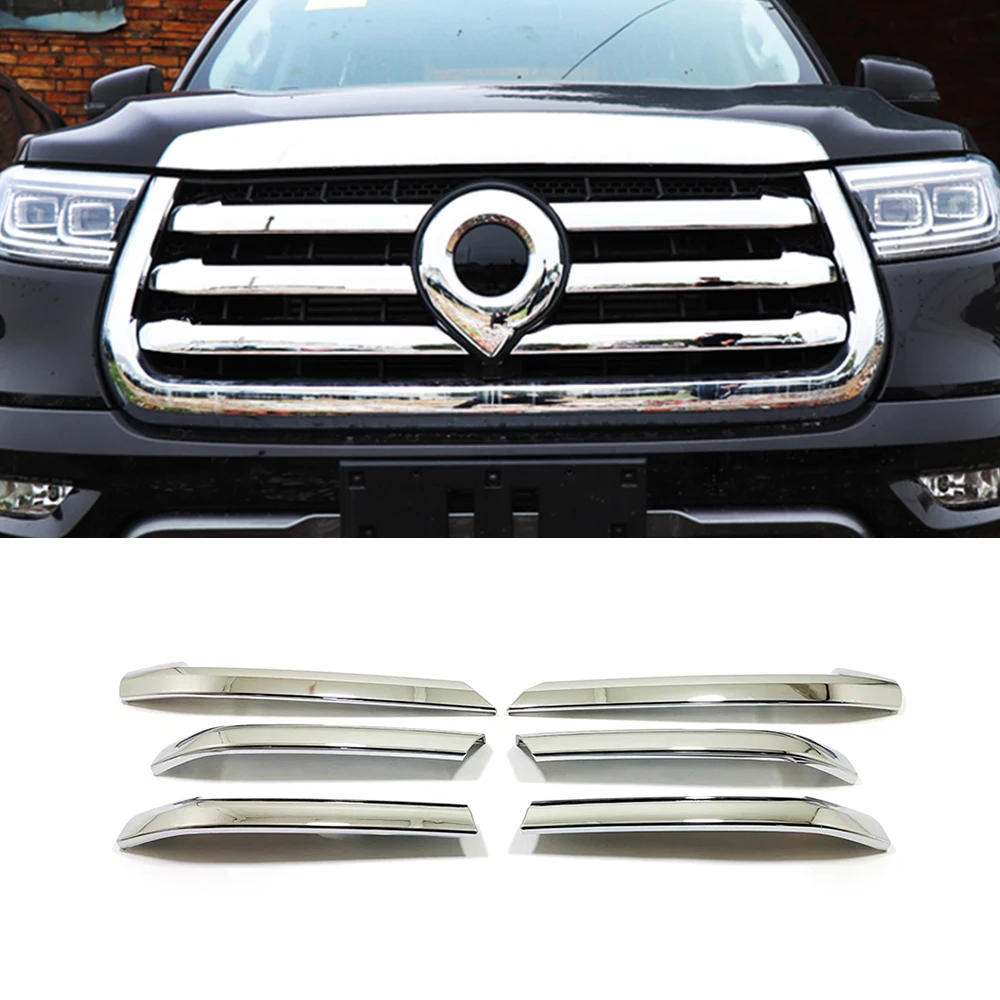 

Chrome/Black Car Front Grille Hood Engine decor sticker Cover moulding For Great Wall Cannon GWM Poer Ute 2021 2022 Accessories