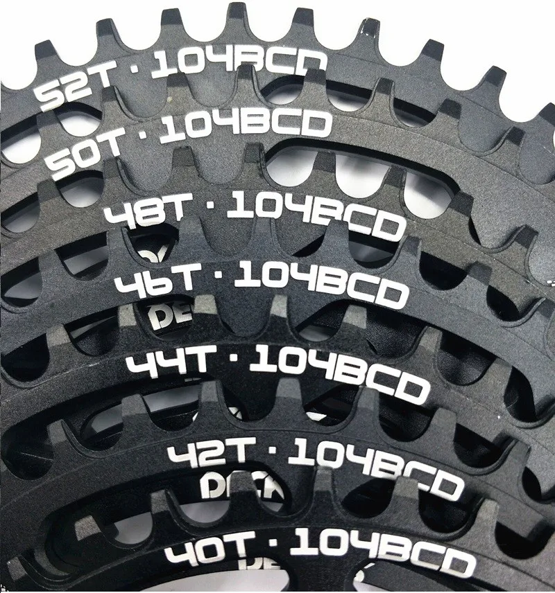 DECKAS Round 104BCD 40/42/44/46/48/50/52 T Getande Mountain Bicycle Wiel MTB Bike For 8-12 Speed Crankset Aluminum Chainring