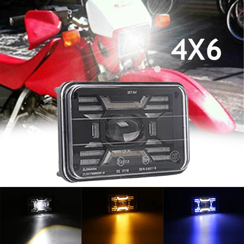 4x6 inch LED Headlight Hi-Lo Beam Halo DRL for Honda XR650 XR250 XR400 Suzuki DRZ 6X4'' 5D led leadlight for Truck SUV