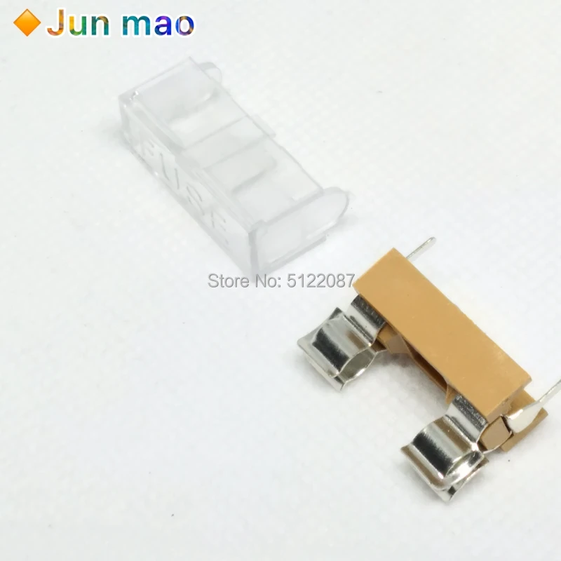 10 pieces/lot 5*20mm 5x20mm fuse socket with transparent cover fuse socket 5X20 Fuee fuse socket