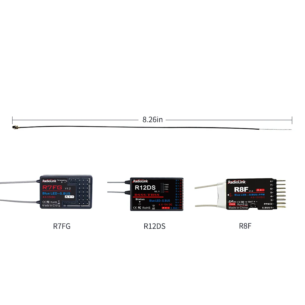 Radiolink R7FG R12DS R8FG เสาอากาศรับสัญญาณ2.4กิกะเฮิร์ตซ์สำหรับการเปลี่ยนขั้วต่อ IPEX 22เซนติเมตร