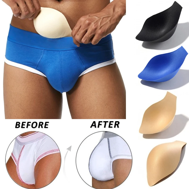 Male Briefs Sexy Penis Bulge Pouch 3D Front Padded for Men Underwear Sponge Pad Enhancer Cup Push Up Cup Swimwear Pad Cueca