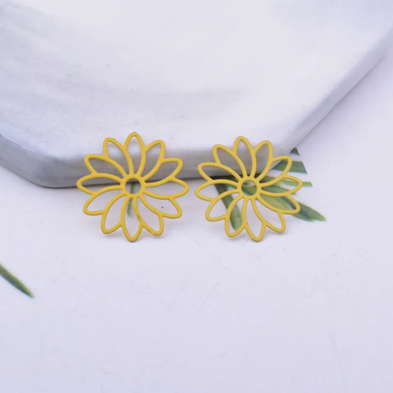 50 Stück AC12178 18mm Messing-Blumen-Abstandshalter-Anhänger für DIY-Schmuckherstellung – Detail 10