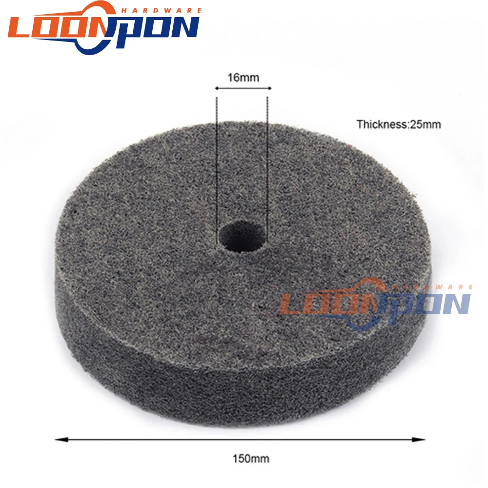 150 Nylon Sợi Bánh Xe Đĩa Đánh Bóng Đệm Phồng Đệm Miếng Lót Đĩa Mài Bánh Mài Mòn Dụng Cụ Khoan 16mm