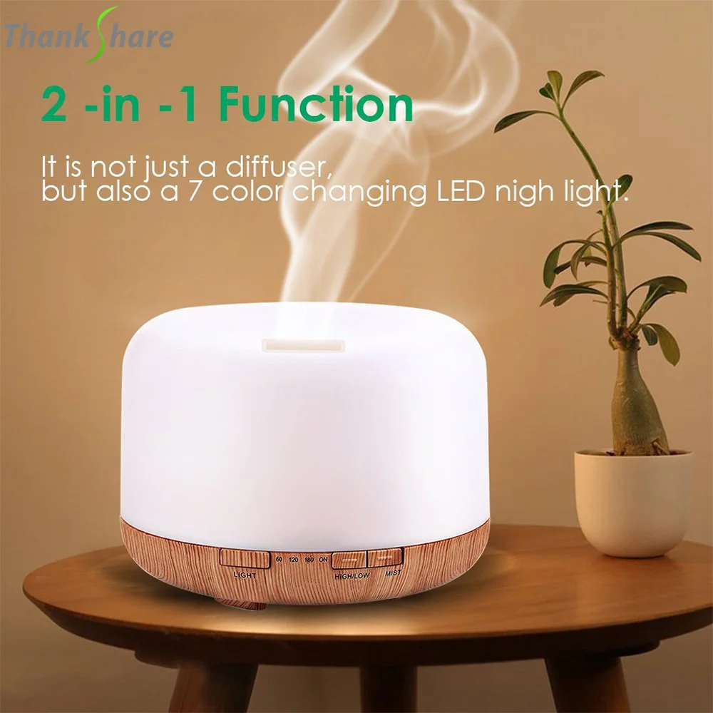 

Air Humidifier Ultrasonic Electric Essential Oil Diffuser Home Purifier 300ML 500ML Aroma Anion Mist Maker With 7 LED Night Lamp