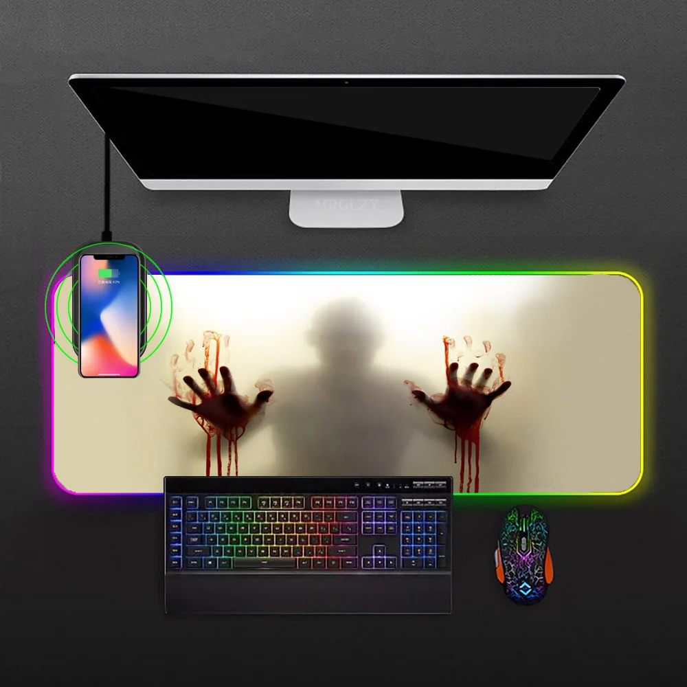 Rgb Mouse Pad The Walking Dead Pc Gaming Computers Mouse Mat Gamer Carpets Hot Pad Setup Desk Pad Pad on The Table Table Mat