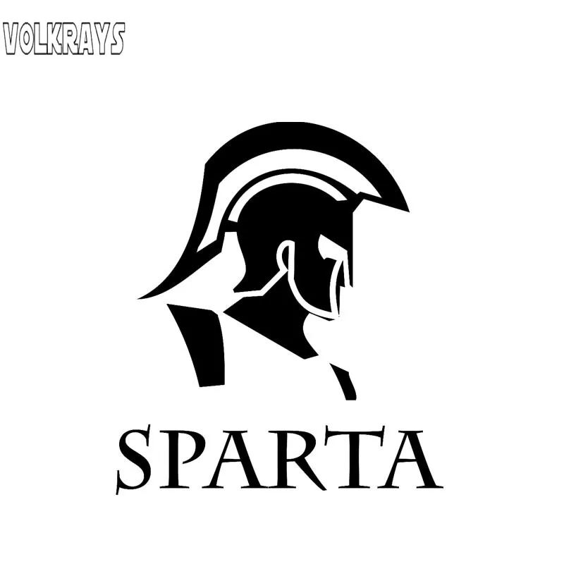 Volkrays Creative Car Sticker Oem Brave Sparta Warrior Symbol Accessories Reflective Fashion Vinyl Decal Black/Silver,11cm*10cm