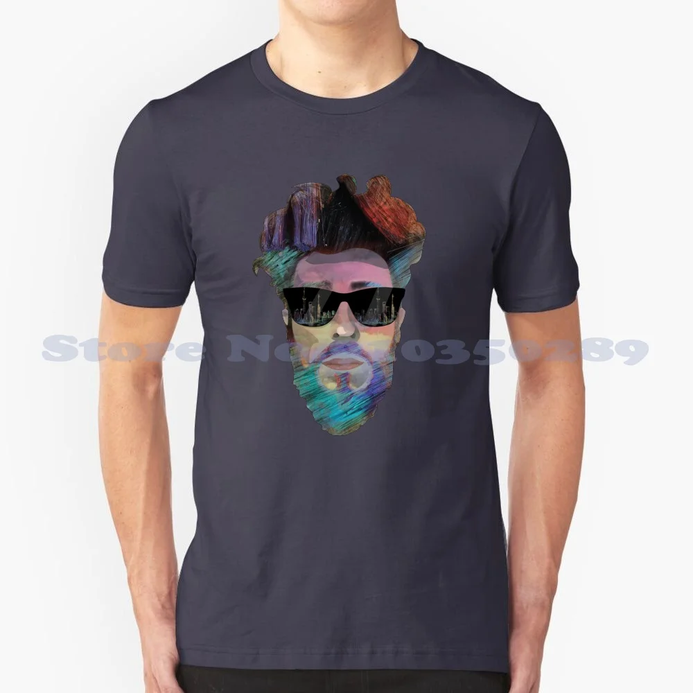 The Musician 100% Cotton T-Shirt Hipster Music Jazz Techno Edm Shanghai Colourful Face Colorful Cool Funky Niche Sunglasses