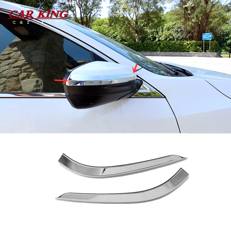 

ABS Chrome Side Mirror Strips For Honda Civic 10th Sedan Coupe Hatchback Type R 2016 2017 2018 2019 2020 Back Rearview Trims