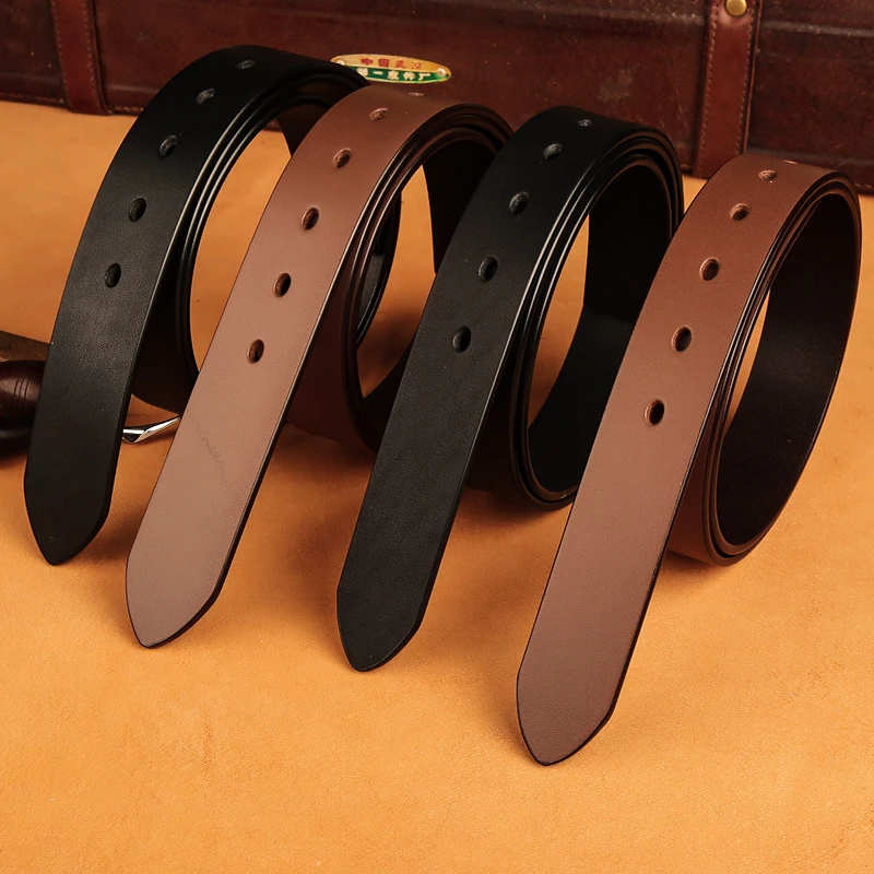 Italy Vegetable Tanned Leather Men's High Quality Belts Full-Grain Leather Headless Belt Handmade DIY