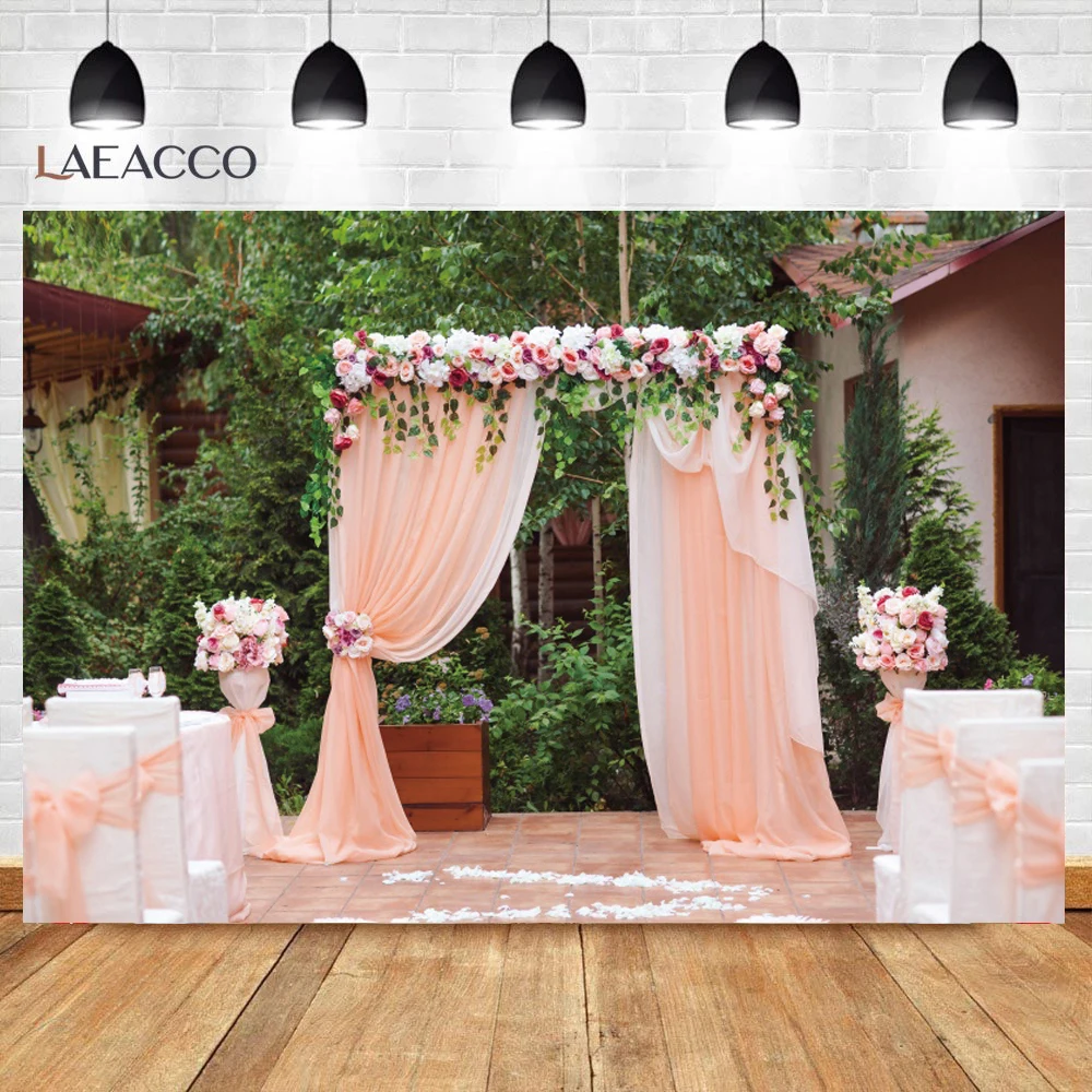 Laeacco flores de casamento coroa de parede de madeira para festa infantil retrato para bebê planos de fundo fotográficos estúdio de fotografia