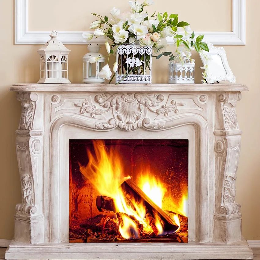 موقع قران-خلفية للتصوير الفوتوغرافي ، مدفأة شتوية ، طوب Exuberant ، حفلة عيد الميلاد ، خلفية استوديو الصور