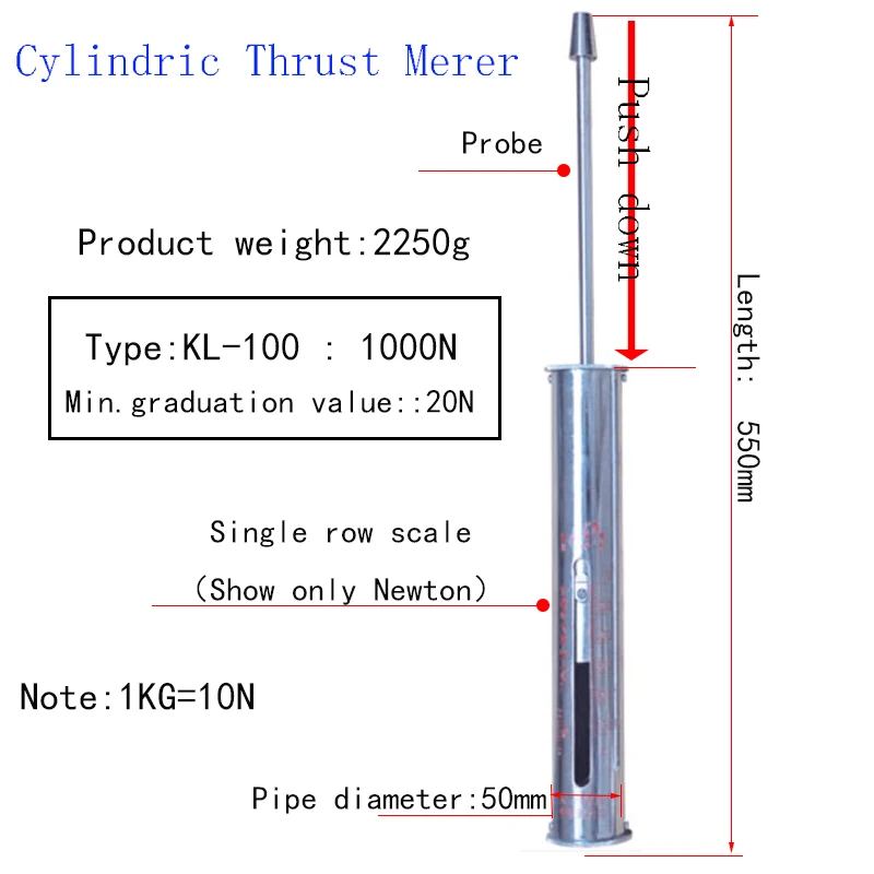 

KL-100 type dynamometer thrust pressure tester tube type thrust machine 1000N