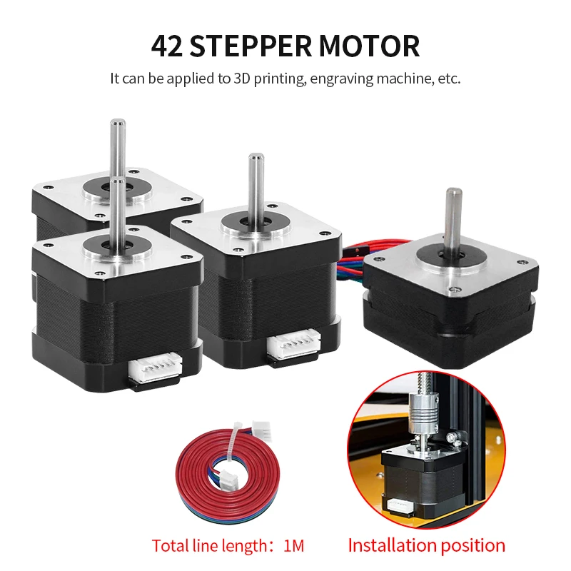 1pcs 17HS4023 1A Stepper Motor 3pcs 17HS4401S 1.5A 42 Motor 42BYGH 17HS4401 4 Lead For 3D Printer CR 10 Ender 3 XYZ CNC Engraver