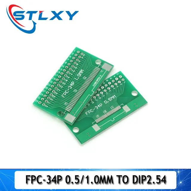 Double Side 0.5mm 1mm 6 8 10 12 20 40 50 60 Pin to DIP 2.54mm FPC/FFC SMT Adapter Socket Plate PCB Board Connector DIY KIT
