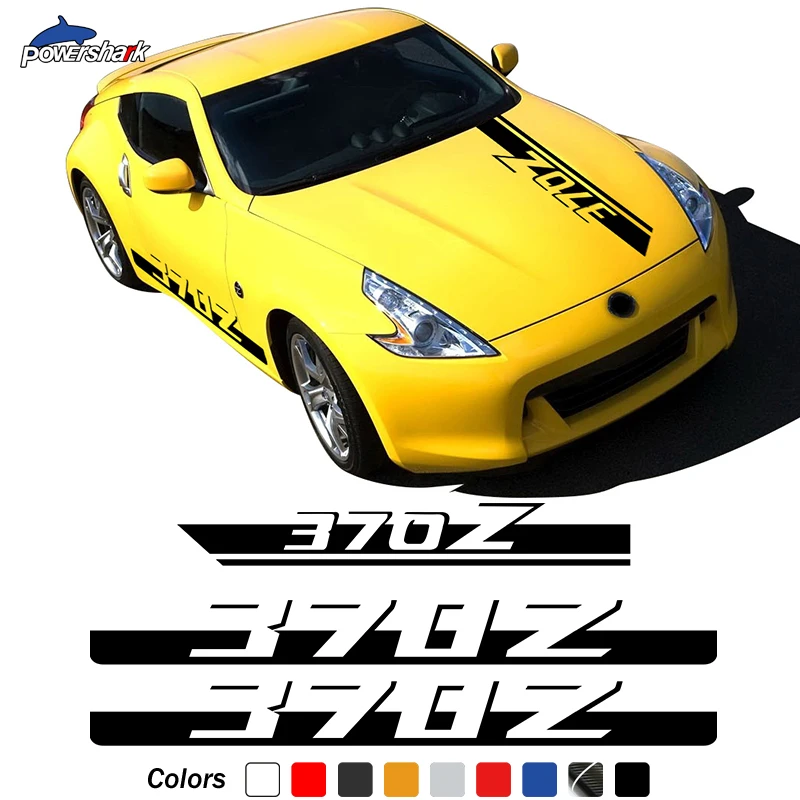 3 Pcs Racing Sport Door Side Stripes Skirt Sticker Car Hood Decal For Nissan 370z Nismo GT 2009-Present Accessories