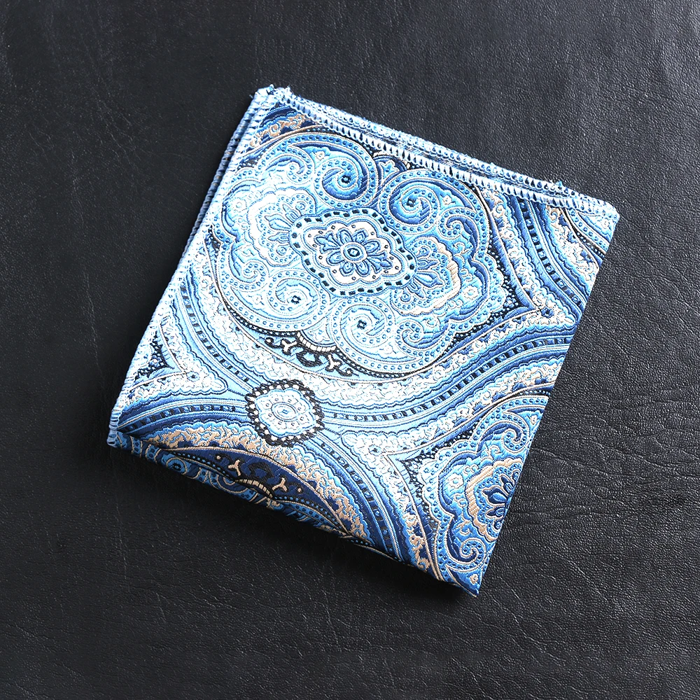 23*23cm Luxury Men\'s 100% Silk Handkerchief Paisley Floral Jacquard Women Pocket Square Towel For Business Wedding Party