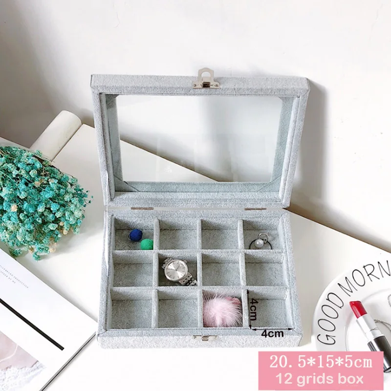 Surprise Price Size 20.5*15*5cm Gray Jewelry Display Box Case for Rings Earrings Bracelets Necklaces Ornaments Storage Organizer