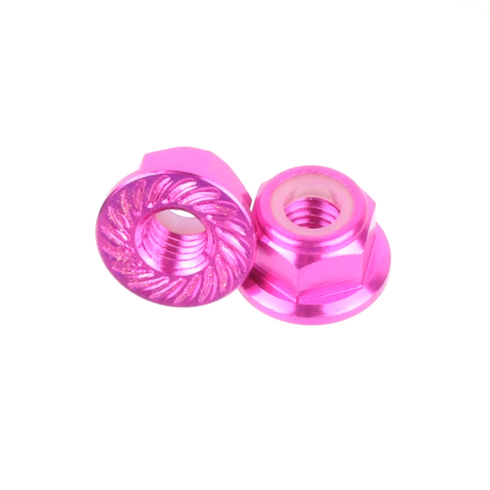 M5 CW 20PCS Aluminum Lock Nuts M5 CW Aluminum Alloy Flange Nylon Lock Nut Self-locking nut anti-losing Locknuts for RC model p