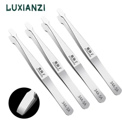 LUXIANZI 2pcs Anti-static Stainless Steel Tweezer For Electronic Industrial Precision Forcep Phone PCB Repair Hand Tools Set