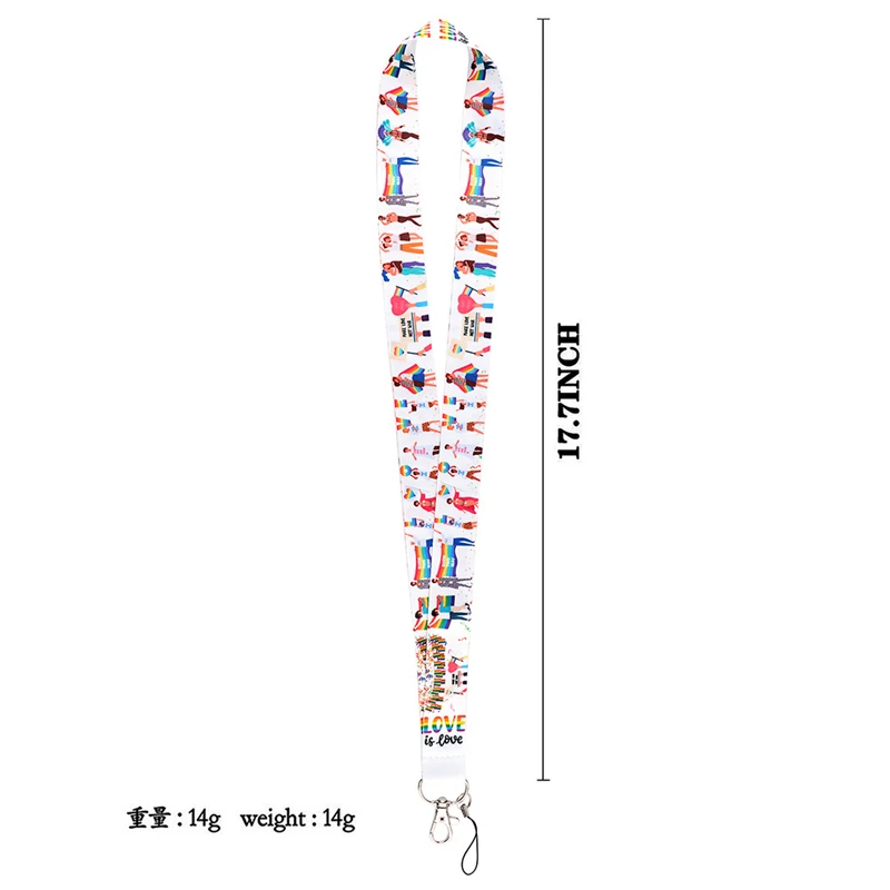 30pcs Homosexuality Love Neck Strap Lanyards ID badge card holder keychain Mobile Phone Strap Gift Ribbon webbing necklace