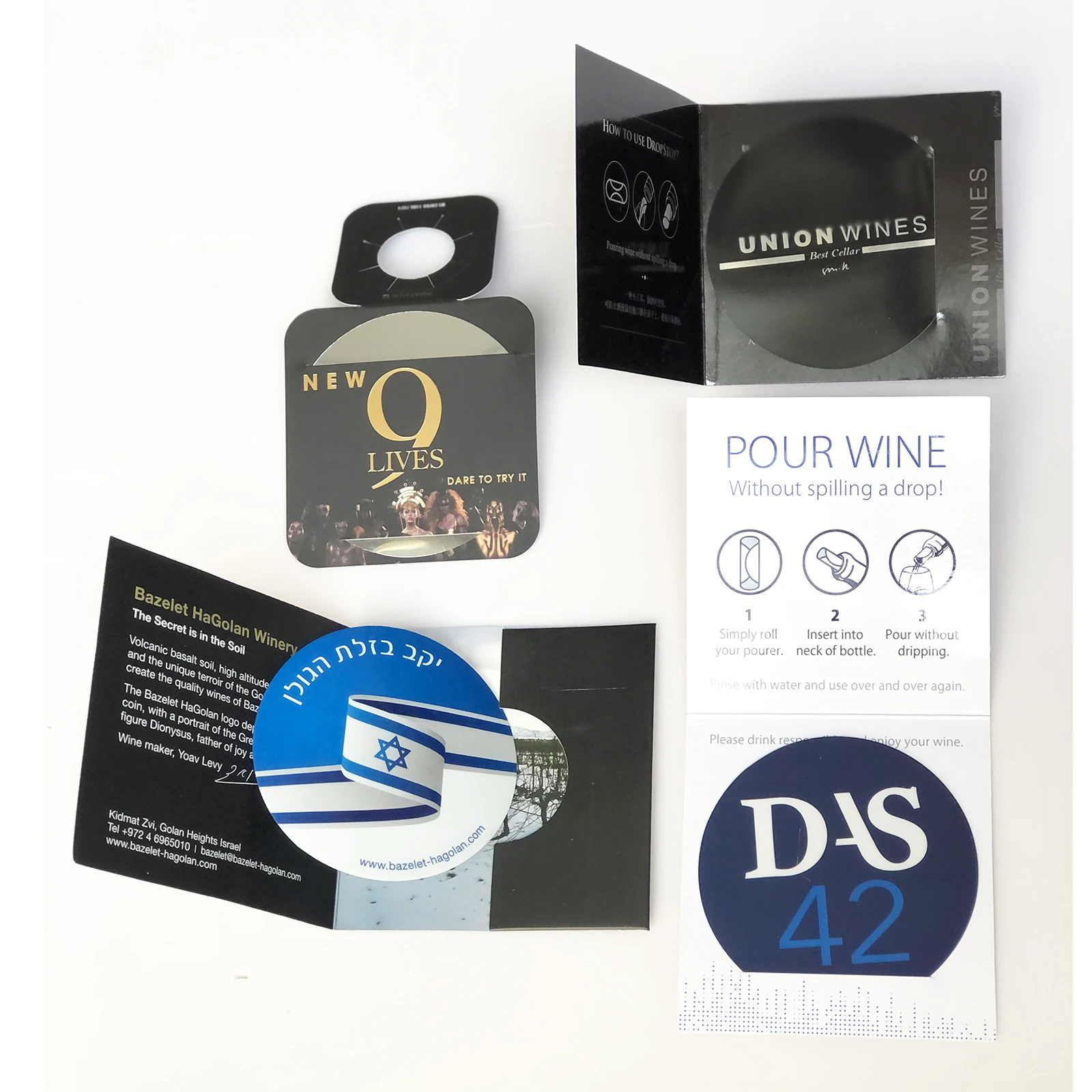 

1000pcs Customization Wine dropstop with packing card Colorful Pouring wine disc Printing Client's LOGO Wine Pourer accessories