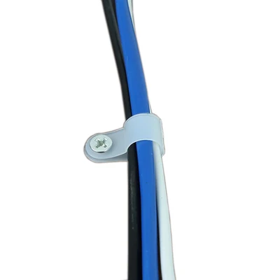 100PCS/lot  Clips Black Hose Fasteners Cable Durable R-Type Nylon Cable Clamp Mounting Fix Hardware Electrical Fittings