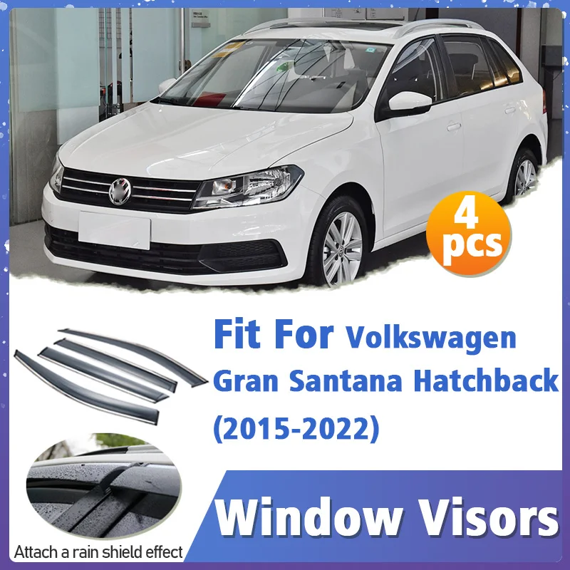 

Window Visor Guard for Volkswagen VW Gran Santana Hatchback 2015-2022 Cover Trim Awnings Shelters Protection Sun Rain Deflector