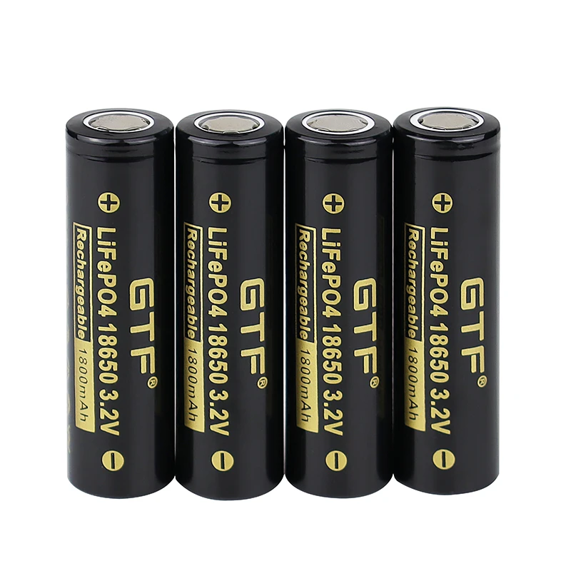 GTF 3.2V1800mAh Lifepo4 18650 Rechargeable Battery Cell Long Cycle Life 3C-5C Discharge For DIY E-bike LED Flashlight