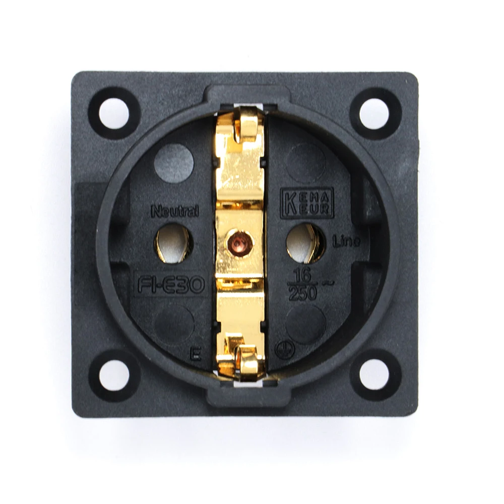 

High Quality FI-E30 Pure Copper Rhodium Plated Schuko Sockets AC 250V 16A EU Power Socket Chassis