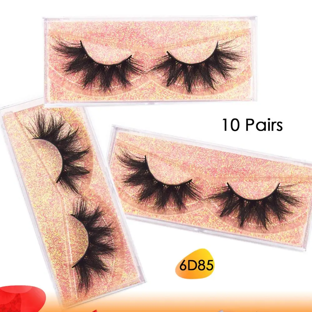 10 pairs 6D Mink Eyelashes Fluffy Dramatic Eyelashes Makeup Wispy Mink Lashes Natural Long False Eyelash Thick Fake Lashes 6D85