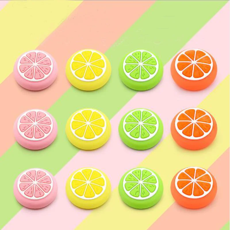 Silicone Soft Lemon Fruit Thumb Stick Grip Cap Joystick Cover For Nintendo Switch Oled/Lite Joy-Con Controller Thumbstick Case