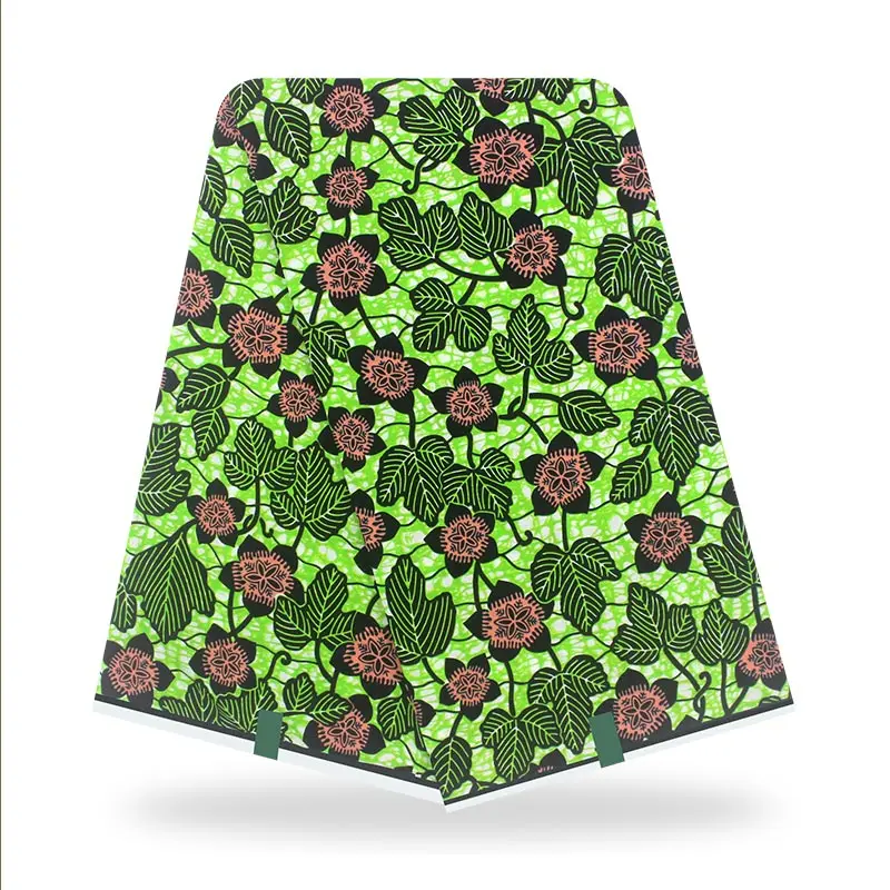 African cotton wax fabric for women making dress/ clothes Ankara style Ghana wax 100% cotton 6 yards
