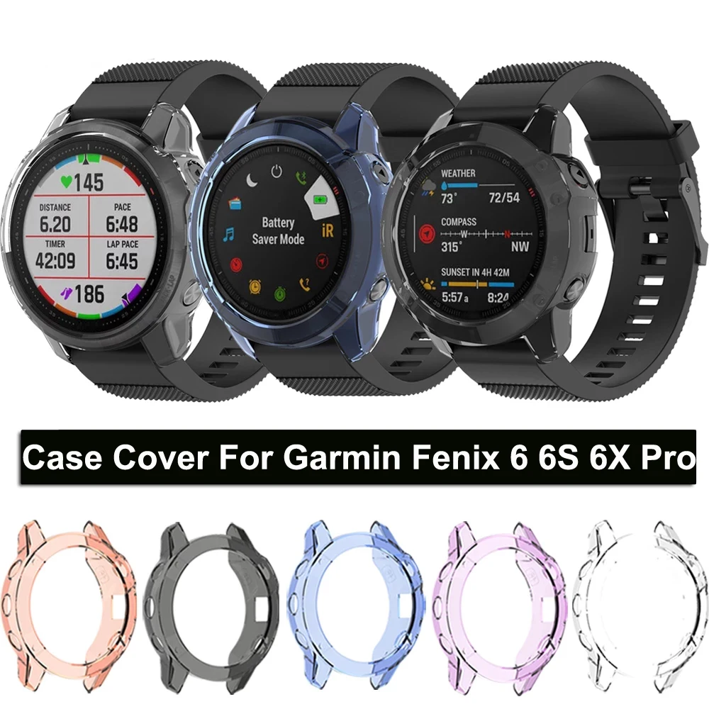 Protector Clear Cases For Garmin Fenix 6 6S 6XPro TPU Fenix6X Watch Case Cover Smart Bracelet Protective Frame Shell Accessories