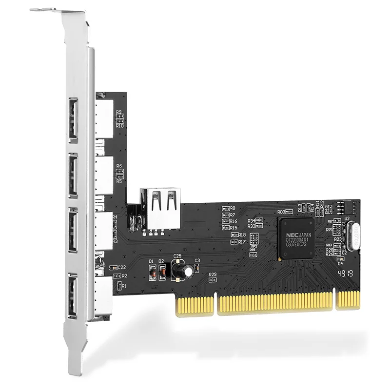 

HAGOOGI PCI to USB 2.0 Expansion Card 5-port USB 2.0 Adapter 4 External Ports + 1 Internal Port Hub Nec720101