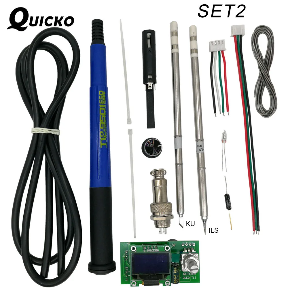 QUICKO Temperature adjust T12 STC OLED Controller  Digital Soldering Iron Station welding Display panel Apply to HAKKO T12 tips