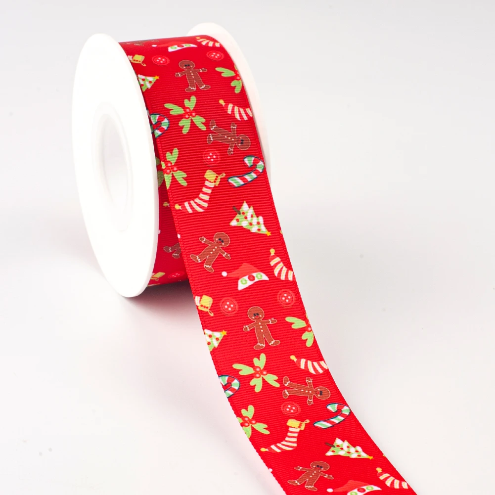 New 50 Yards Hot Designs Christmas Trees  Printed Grosgrain,satin Ribbon Hair Accessories