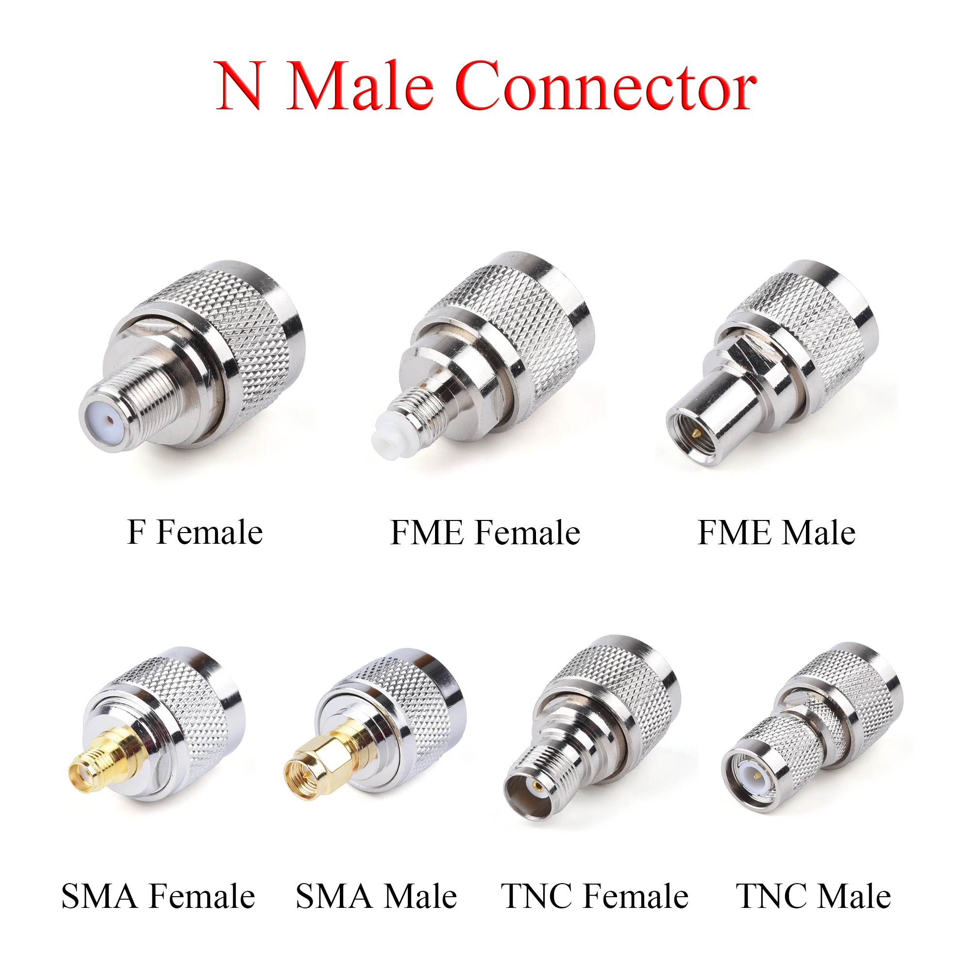 

5Pcs RF Coaxial Connector N Male to SMA TNC FME Male Plug / SMA TNC FME F Female Jack Adapter Use For TV Repeater Antenna